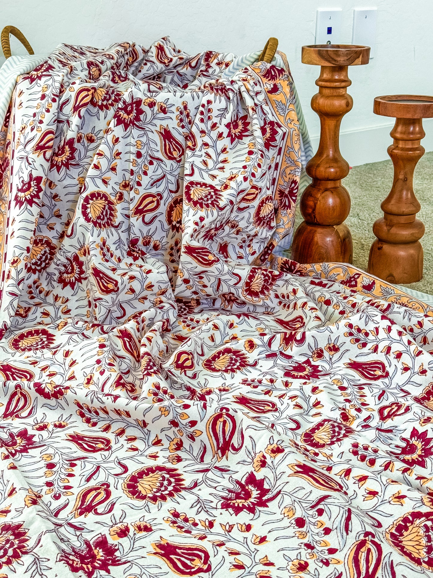 Handblock Printed Table Covers (With Set of 6 Napkins)