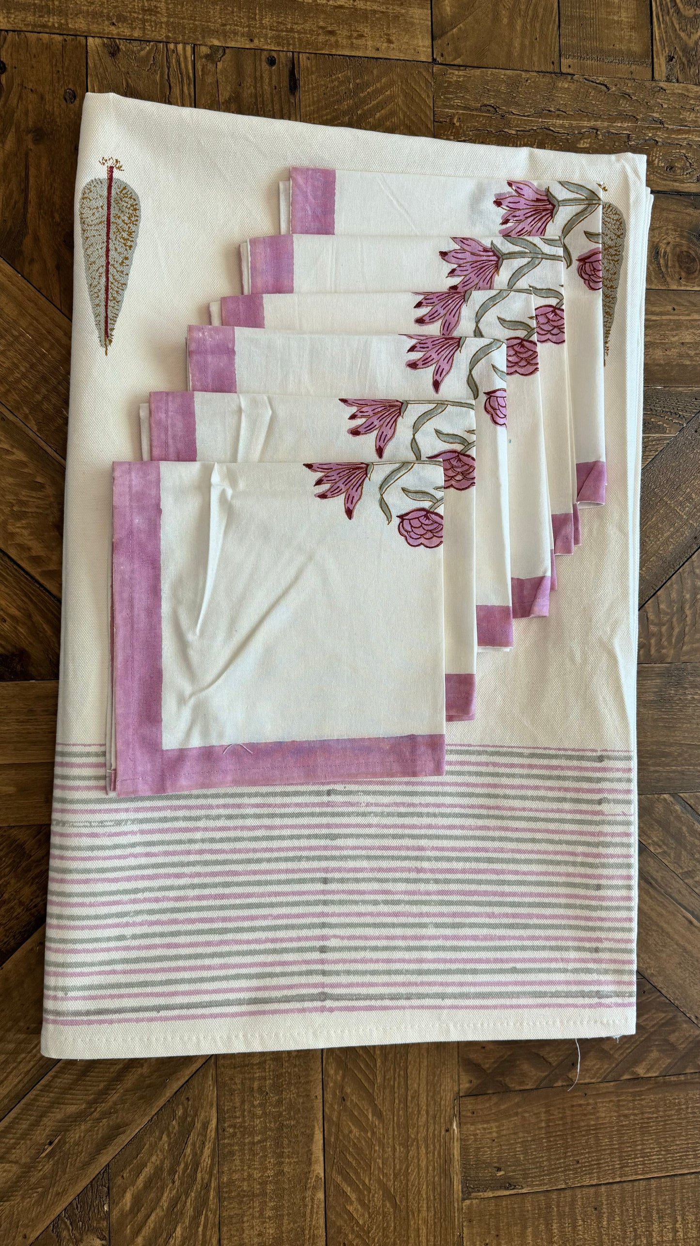 Handblock Printed Table Covers (With Set of 6 Napkins)