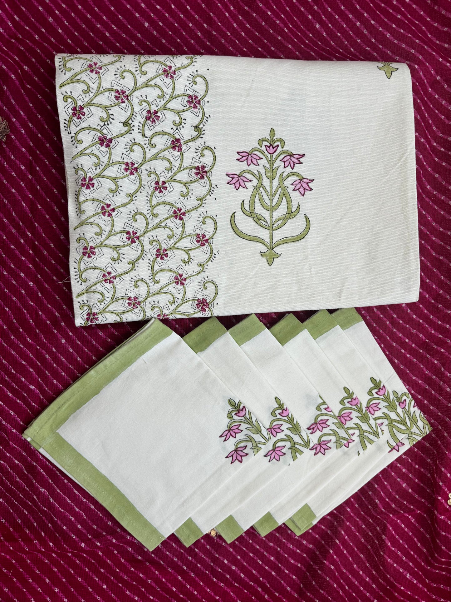 Handblock Printed Table Covers (With Set of 6 Napkins)