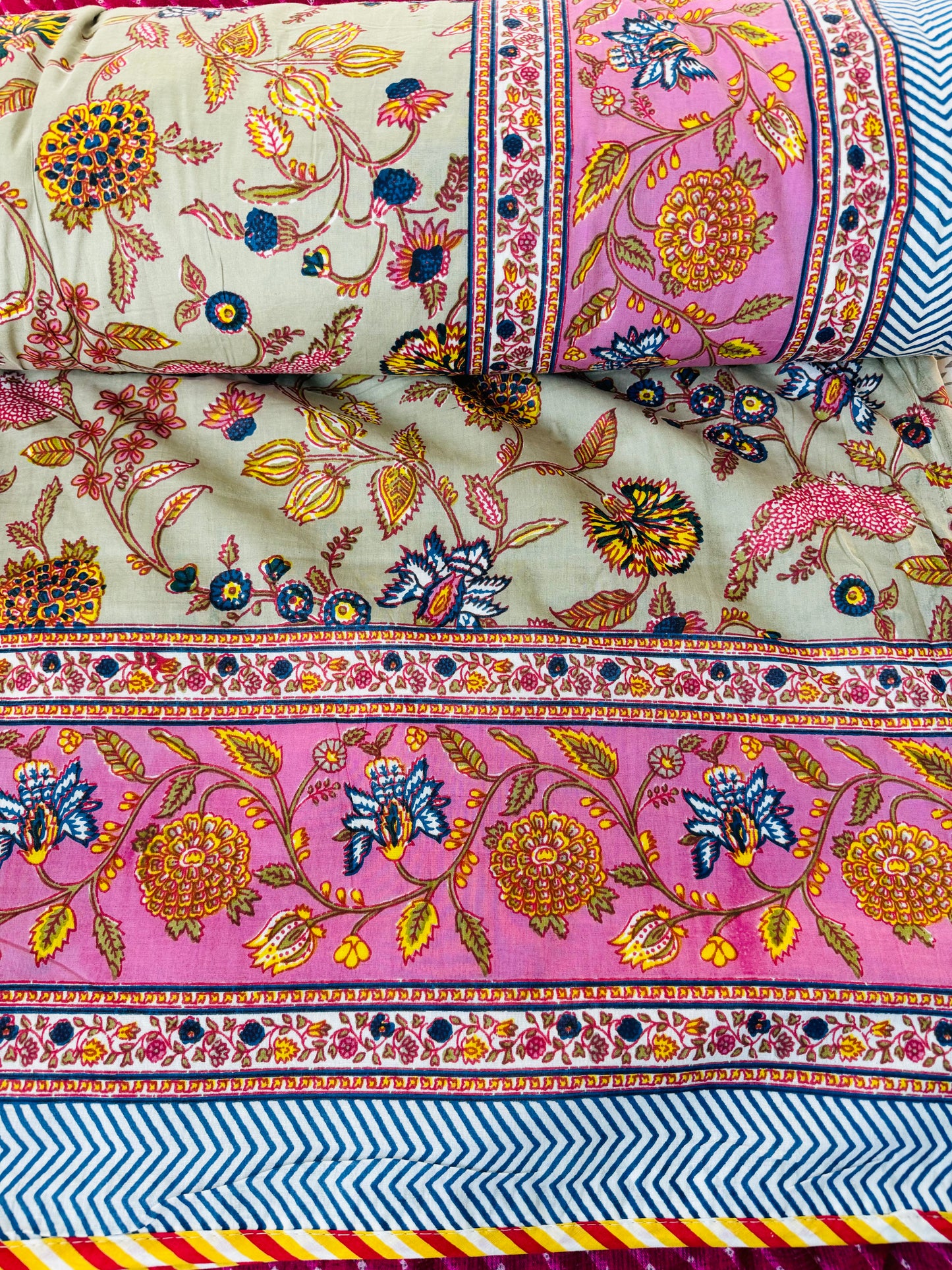 Bagru Handblock Printed Dohar/AC Quilts